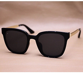Kính râm nam nữ Mắt vuông đen thiết kế đơn giản