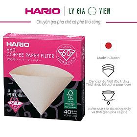 Túi Giấy Lọc Cà Phê Hario V60 Coffee Paper Filter - 1 cup - Mã VCF-01-40M