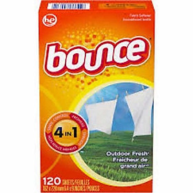 Giấy Làm Mềm Vải và thơm quần áo Bounce Outdoor Fresh 120 tờ 