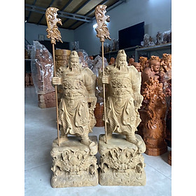 Mua Tượng quan công trấn ải gỗ bách xanh thơm phức kt cao 60×23×15cm