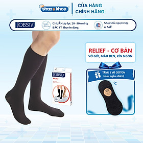 Vớ y khoa gối JOBST Relief - Cơ bản, màu đen, kín ngón, 20-30mmHg, giãn tĩnh mạch chân (tất y khoa)