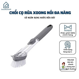 Bàn Chải Đa Năng 2in1 - Chổi Cọ Xịt Nước  Chà Xoong Nồi, Cọ Rửa Chén Bát Cán Dài Tiện Lợi - Hàng Loại 1- Chính Hãng MINIIIN - Tặng 2 miếng bọt biển rửa