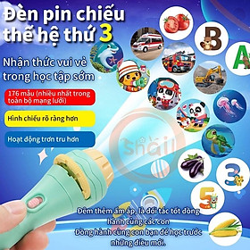  ĐỒ CHƠI ! ĐÈN PIN CHIẾU HÌNH BẢN NÂNG CẤP THẾ HỆ 3 CHO BÉ 