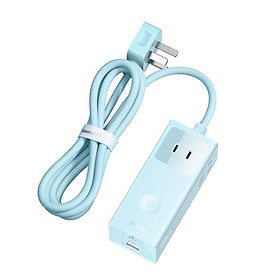 Cốc sạc nhanh 40W Baseus PowerCombo Digital PowerStrip 6IN1 3 AC 2 Type C USB Hàng chính hãng - Trắng - Chân US