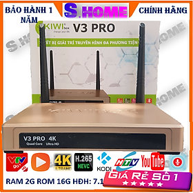 Mua Android TV Box Kiwibox V3 Pro (Ram 2GB  hỗ trợ Bluetooth 4.0) - Hàng Chính Hãng - Tặng kèm chuột không dây Foter V181