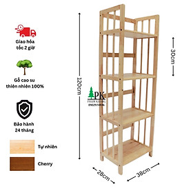 Mua Kệ sách gỗ 4 tầng Phạm Khang - Gỗ cao su tự nhiên màu Gỗ Tự Nhiên/ Vàng Cherry - Kích thước rộng 38 cm