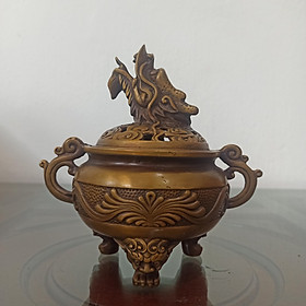 Mua Lư đỉnh xông trầm bằng đồng đầu rồng thông phong  Lư trầm nắp rồng đốt trầm hương- Lư trầm-Đồ Đồng Nguyệt Ánh