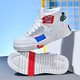 Nam Giày Trượt Ván Giày Nam Thời Trang Giày Đi Bộ Chịu Mài Mòn Vulcanize Giày Zapatillas Hombre Color: White Shoe Size: 44