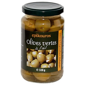 Olive hữu cơ Epikouros chanh - ớt - tỏi - hạnh nhân ngâm nước muối