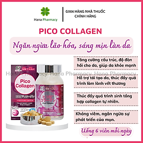 [Nhập khẩu chính hãng] PICO COLLAGEN với collagen kích thước siêu nhỏ, hyaluronic acid, sữa ong chúa, chiết xuất nhau thai giúp tăng đàn hồi và độ ẩm, ngừa mụn, làm chậm lão hóa da, giúp da căng mịn (Hộp 180 viên/30 ngày)