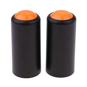 2 Pcs Battery Screw On   Cup Cover for Wireless Microphone Mic Parts Black