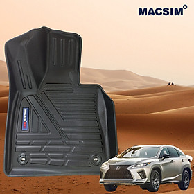 Thảm lót sàn xe ô tô Lexus RX350 2018- đến nay Nhãn hiệu Macsim chất liệu nhựa TPE đúc khuôn cao cấp - màu đen (3 hàng ghế)