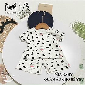 Bộ Cộc Thun lạnh Kwoo Họa Tiết Bò Sữa cho Bé Trai, Bé Gái M16 - Mia Baby
