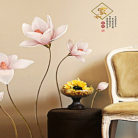 Decal dán tường hoa đại trắng bông to sk9269