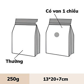 Mua Túi giấy kraft nhật bao bì đựng cà phê hạt khô van 1 chiều túi xi măng 4 cạnh túi zip gói hàng đựng thực phẩm