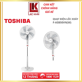 Quạt điện lốc xoáy Toshiba F-ASB50VN(W) Trắng, Động cơ bạc đạn, Công suất 55W, 5 cánh - Hàng chính hãng