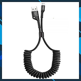 Mua Cáp dây xoắn Baseus Lightning  Fish Eye Spring Data dùng cho iPhone / iPad - Cáp sạc nhanh 2A Max  dài 1m- Hàng Chính Hãng