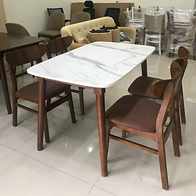 Mua Bộ bàn ăn giả đá và Ghế Mango màu Nâu óc chó