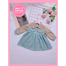 Đầm bé gái thu đông - váy màu xanh mint cho bé gái từ 7-32 kg