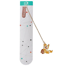 Bookmark Kẹp Sách Kim Loại Phối Charm Hình Sóc Và Hạt Dẻ