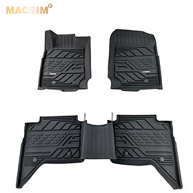 Thảm lót sàn xe ô tô Ford Ranger 2019- 2021 nhãn hiệu Macsim - chất liệu nhựa TPE đúc khuôn cao cấp - màu đen