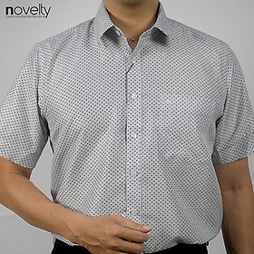 Áo sơ mi nam ngắn tay Novelty Casual Hoa văn NSMMINMSPB230714N