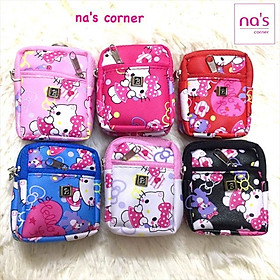 Móc khóa balo 3 ngăn mèo Kitty móc khoá ví da mini