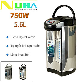 Bình thủy điện 5.6L Ladomax HA-1656 có 3 chế độ rót, thiết kế 3 lớp cách nhiệt với ruột bình bằng inox 304 không gỉ-Hàng chính hãng