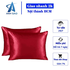 Hình ảnh Cặp Vỏ Gối Lụa Cao cấp A - 50x70cm hoặc 60x80cm - mềm mịn mát lạnh