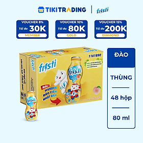Thùng 48 chai sữa chua uống hương Đào Tiên Nhật Bản Fristi 80ml