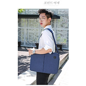 Cặp Đựng Laptop Chống Sốc, Cặp Đeo Chéo Công Sở, Cặp Tài Liệu Cao Cấp - Xanh Biển