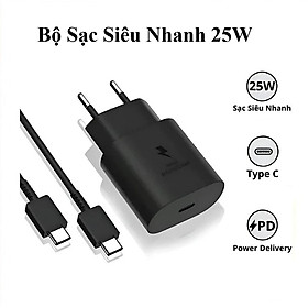 Bộ Sạc Siêu Nhanh 25W Type C dành cho Samsung và các dòng điện thoại cổng C - Bộ Củ + Cáp sạc siêu nhanh 25W