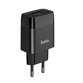 Củ sạc nhanh 18W Hoco chuôi tròn PC chống cháy hỗ trợ QC3.0 ( 2 màu ) - Hàng chính hãng