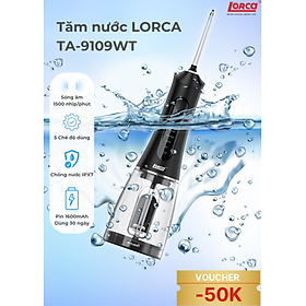 Máy Tăm Nước Cầm Tay Chính Hãng Lorca TA 9109WT Vệ Sinh Răng Miệng, Bộ 5 Đầu Tăm, 5 Chế Độ Sử Dụng