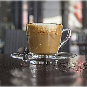 Mua Bộ 2 tách Cafe Kenya Cup 245ml (Kèm đĩa)  có quai  chất liệu thủy tinh  dành cho đồng uống nóng.