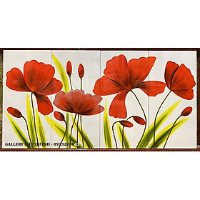 Mua Tranh bộ vẽ sơn mài phong cách hiện đại Hoa Đỏ 5 Cánh -HD58