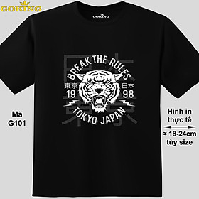 BREAK THE RULES, mã G101. Áo thun hàng hiệu Goking cho nam nữ, cặp đôi, gia đình, lớp nhóm, đồng phục công ty. Áo phông unisex in đẹp