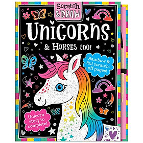 Scratch And Draw Unicorns & Horses Too! - Scratch Art Activity Book - Grantham Book Services