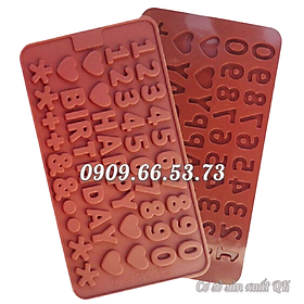 Khuôn làm bánh, rau câu, socola silicon Happy Birthday - Mã số 1297