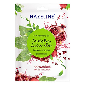 Mặt Nạ Dưỡng Trắng Hazeline Matcha & Lựu Đỏ