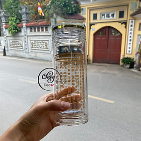 Mua Bình Nước Chú Đại Bi  Bình Nước Giữ Nhiệt Thủy Tinh 2 Lớp 350ML