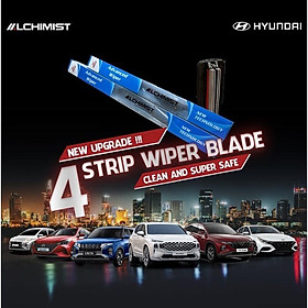 Gạt Mưa Xe Ô tô HYUNDAI Loại Silicon 4 Lưỡi Cao Cấp, Thiết Kế Thông Minh, Gạt Êm Và Sạch Hơn