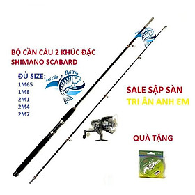 Bộ Cần 2 Khúc Đặc SHIMANO Scabard và Máy CL6000+Tặng Cước Daiwa, Cần 2 Khúc Bạo Lực