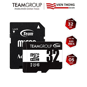 Thẻ nhớ micro SDHC / SDXC Team upto 100MB/s 500x kèm Adapter - Hàng chính hãng