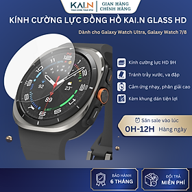 Miếng Cường Lực Dán Màn Hình Dành Cho Samsung Galaxy Watch 8/ Galaxy Watch Ultra/ Galaxy Watch 7 44/40mm Kai.N Glass HD kèm khung dán_ Hàng chính hãng