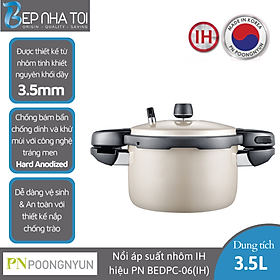 Mua Nồi áp suất nhôm Hard Anodizing IH hiệu PN BEDPC-06(IH)  3.5L  - Hàng chính hãng