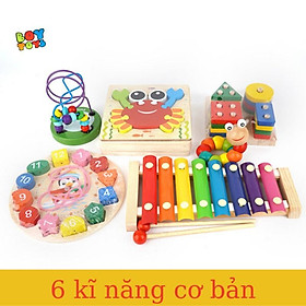 Combo 6 đồ chơi giáo dục 6 kỹ năng cơ bản phát triển trí tuệ cho bé vừa học vừa chơi
