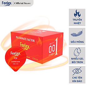 Bao cao su nam Feelex Passionate Factor mỏng, nhiều gel bôi trơn