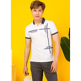 Áo thun cổ bẻ titishop at505 trắng