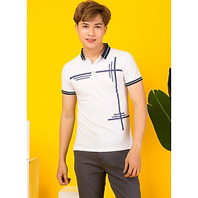 Áo thun cổ bẻ titishop at505 trắng